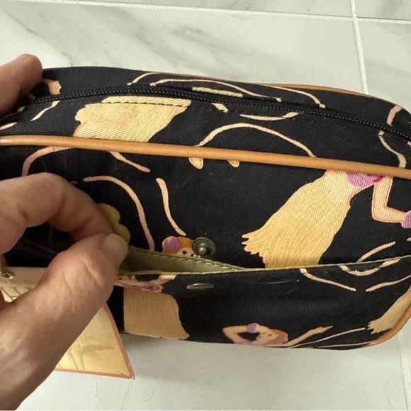 Tommy Bahama Waikiki Hawaiian Hula Mini Clutch Bamboo Zipper Toiletry Bag NEW - Picture 3 of 8